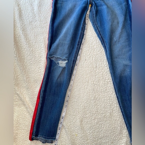 Zara high rise ankle legging red detailing skinny size 4 - Picture 5 of 6